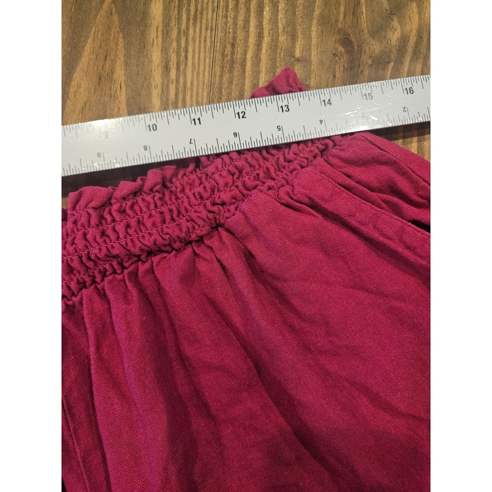 Ava & Viv Shorts Women‎ 1X Berry Pink Linen Blend High Rise Paperbag Waist #600